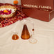 Mystical Flames Borosil Glass Ganesh Ji Pooja Bell & Diya Set – Amber | Elegant Festive Home Décor, Diwali Gifting, Pooja Room, Mandir & Housewarming