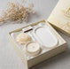 Luxury Scented Candle Gift Set, Floral Rose Design, with Elegant Tray, Premium Wax, British Rose Fragrance